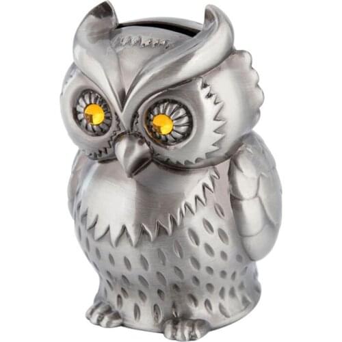 ZINC ALLOY OWL PIGGY BANK STATUE , CHILDRENS PIGGY BANK, CREATIVE CUTE RETRO EFFECT BIRTHDAY GIFT HOME DECORATION ACCESSORIES