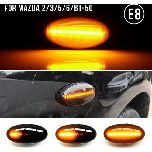 Modern Styling LED Side Indicator Repeater Turn Signal Blinker For Mazda 2 3 5 6 GG GY MPS BT-50 MPV Smoked Clear Dynamic Lights