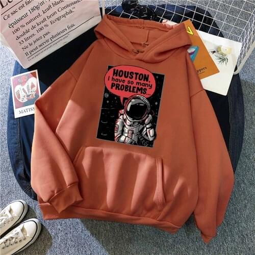 Call From Space Astronaut Print Men Hoodies Daily Casual Harajuku Hoody Autumn O-Neck Sweatshirt Warm Loose Pullovers