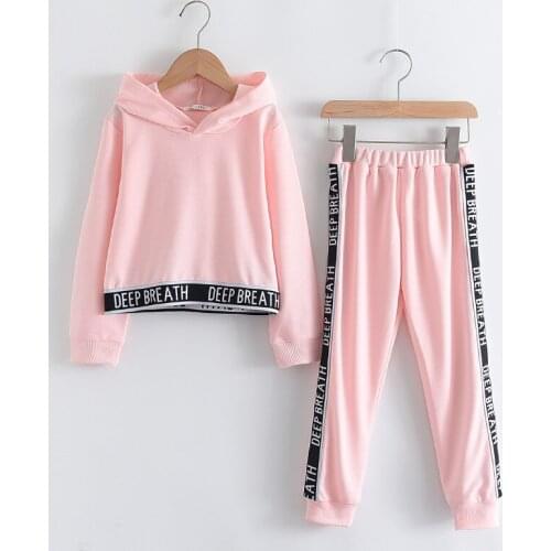 2021 New Autumn Spring Baby Girls Clothes Sets 2pcs Letter Print Knit Long Sleeve Pullover Tops Pants 2pcs Set Suit Kid Clothing