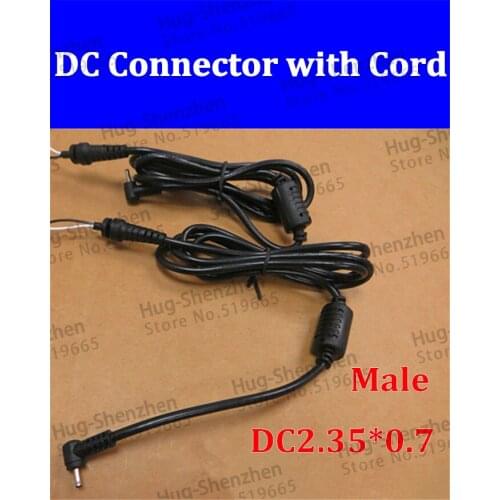 High quality 3pcs/lot DC 2.35*0.7 Tip Plug Connector Lead with Cord Cable For ASUS EEE PC