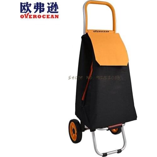 Yy40e Side Zipper Lightweight Shopping Cart 6-inch Wheels Foldable Grocery Shopping Cart Steel Tube Aluminum Alloy Frame
