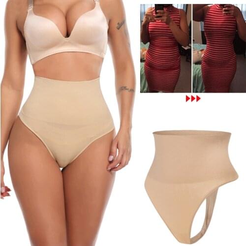 Women Waist Cincher Thong Panty Shaper High Waist Tummy Control Panties Slimming Underwear Butt Lifter Shaping Brief Body Shaper