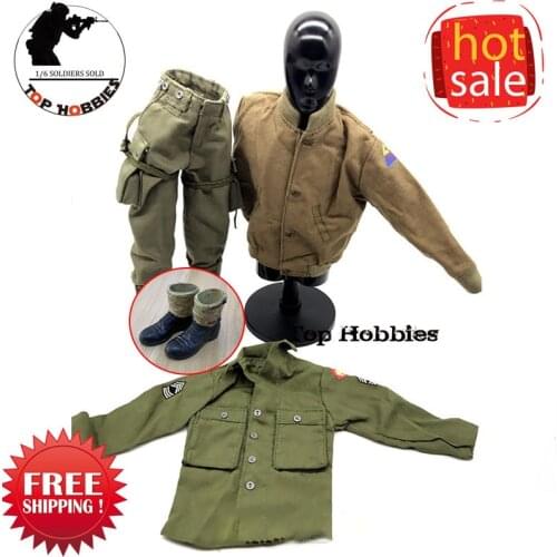 1:6 Scale Soldier Clothing Action Figure Accessories DIY DML WWII U.S.Military Shirt Jacket Coat Pants Ranger combat boots Suit