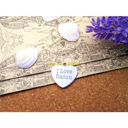 10pcs--stainless steel charms "I love bacon " 5 style for choosing DIY Charms Pendants