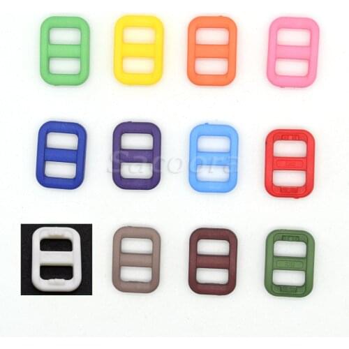 1200pcs 3/8" Colorful Plastic Slider Tri-Glide Adjust Buckles Backpack Straps Webbing 10.5mm