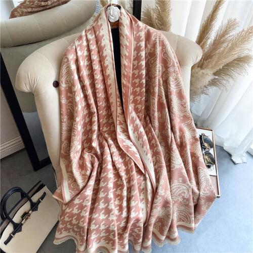 180*65cm Cape Echarpe Paisley Warm Scarf 2021 Women Thick Print Cashmere Neckerchief Winter Pashmina Hijab Shawl Wraps Bufanda