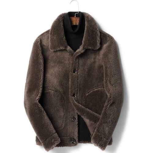 2020 Real Fur Coat Men Wool Jacket Autumn Winter Sheep Shearing Coats and Jackets Two Side Wear F-DH-80810 YY135