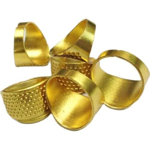 5pcs/lot Sewing Tools DIY Handmade Gold Ring Thimble Finger Protector Home Sewing Embroidery Cross Stitch Crafts Tool