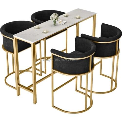 Bar Chair Light Luxury Modern Simple Back Stool Front Desk Chair Bar Nordic Family High Stool Bar Chair Bar Stool