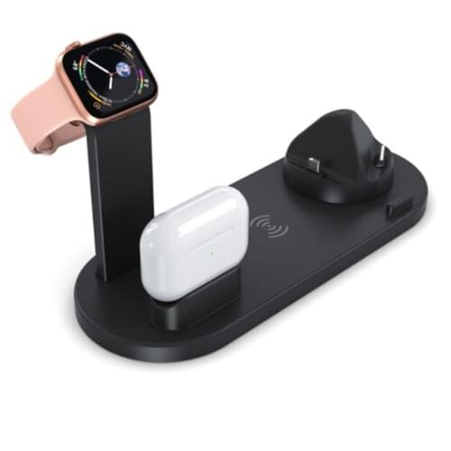 4-in-1 Wireless Phone Watch Charger Support Wireless Charger Stand Desktop Charging Dock For iWatch For AirPods For iPhone