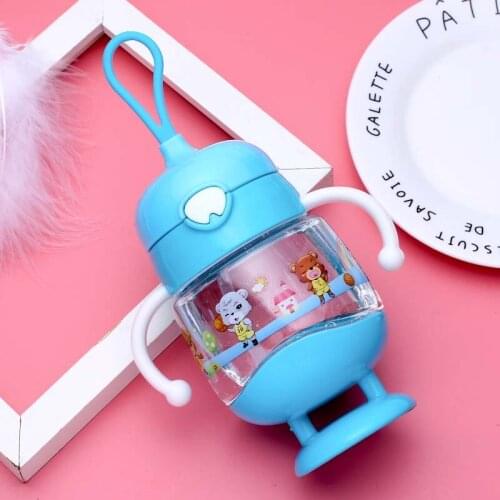 3 Colors Baby Bottle Infant Newborn Cup Children Learn Feeding Drinking Bottle Kids Straw Juice Water Bottles 360ML