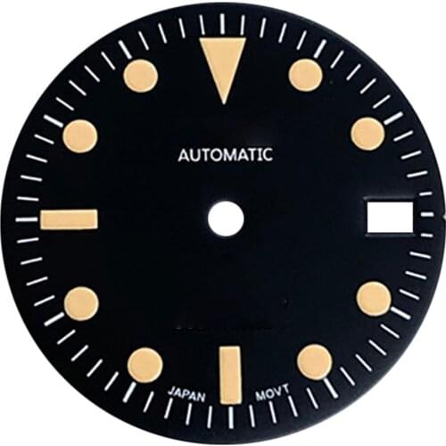 28.5mm Watch Dial for NH35/NH36 Green Luminous w/ Calendar for NH35/NH36 Movement Watch DIY Repair Part