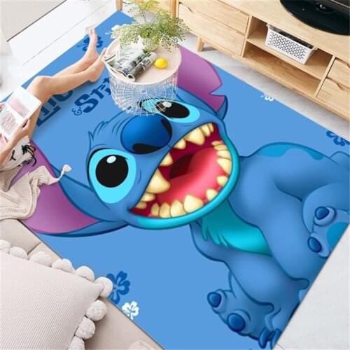 Disney Stitch Kids Playmat Washable Carpet Rug for Living Room Washable Modern Printing Children Floor Pads Non-slip