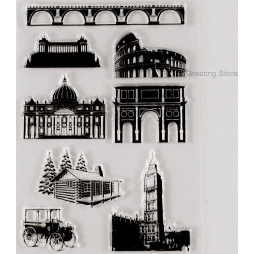 Clear Stamps european building stamps background element stamps for scrapbook travel decorative stamps