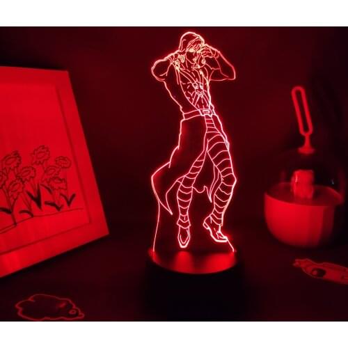 JoJo Bizarre Adventure Anime Figure Risotto Nero 3D Led Lamps Manga RGB Night Lights Colorful Gift Bedroom Table Desk Decoration
