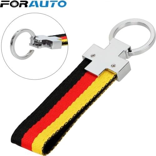 FORAUTO Outdoor Sport Styling Car Key Ring Italy Germany Flag Keychain Universal Holiday Gift Car Accessories Metal and Cloth