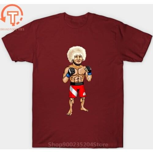 Funny Cartoon The Eagle Khabib Nurmagomedov T Shirts Men Khabib T-Shirt Super Cool Russian Hero Streetwear Hip Hop Trendy Tshirt