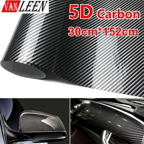DIY 5D Gloss For VW Passat B6 B5 B7 B8 B9 CC Golf 5 7 6 Jetta Tiguan T-ROC Lavida Bora Scirocco Carbon Fiber Wrap Decal Stickers