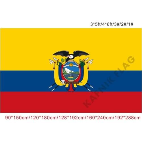 KAFNIK,free shipping 90x150cm/128*192cm/160*240cm/192*288cm big flags Ecuador Flag for Indoor Outdoor Decorative