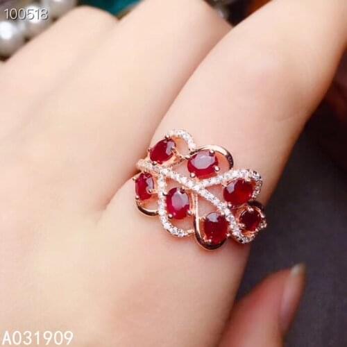 KJJEAXCMY boutique jewelry 925 sterling silver inlaid Natural ruby gemstone ring female support detection trendy