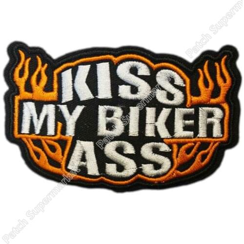 3.74" MY BIKER ASS motorcycle MC biker Vest Jacket back emo punk rockabilly men clothing iron on patch Wholesale