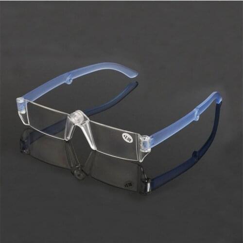 New Unisex Folding Reading Glasses Men Frameless Resin Lens Women Rimless Presbyopic Eyewear With Eyeglasses Case 1.0-3.5 R034