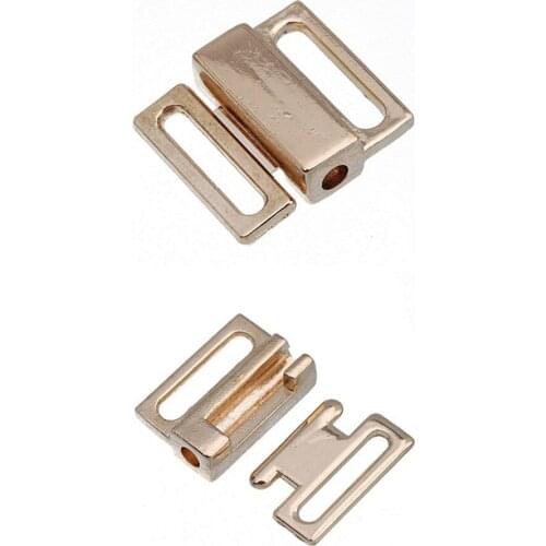 Wholesale 10 pieces Gold Tone Rectangle Metal Tape Closure Hook & Clasp Waist Extenders Sewing on NK25