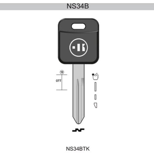 Original KEYLINE Key blade Key case for NISSAN with slot Keyline NS34BTK for NISSAN straight remote key case for Nissan