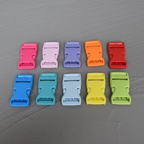 100 Pcs Colorful Plastic 15/20/25mm DIY Accessories par a cord bracelet Backpack Buckles Dog Collar Quick Release Metal Buckle
