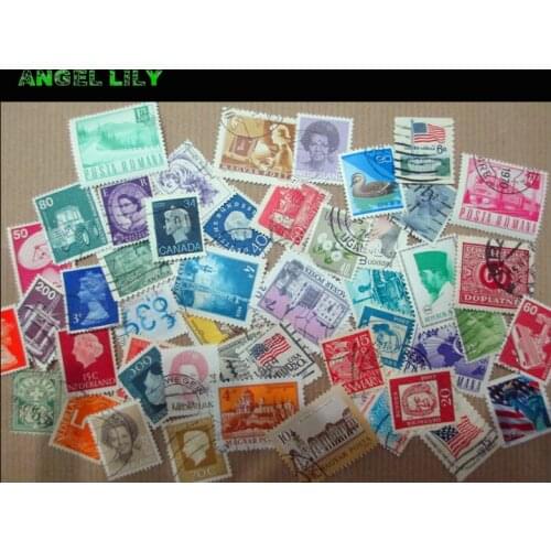 50 PCS All different Small Size World Postage Stamps With Postmark