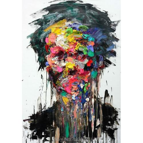 Superb Artist Hand-painted High Quality Creative Abstract Portrait Oil Painting On Canvas Handmade Knife Face Oil Painting Decor