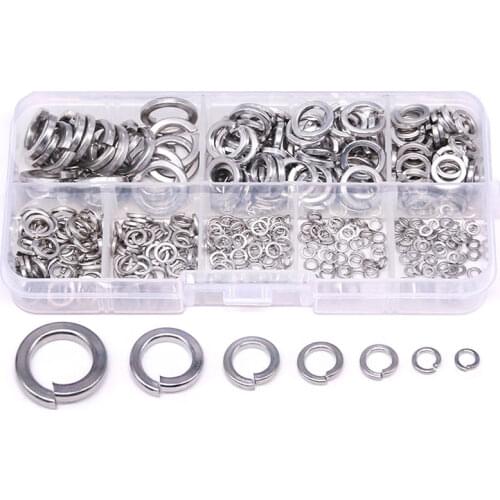 Spring Lock Washer,304 Stainless Steel Spring Lock Washer Assortment Set (410-Pcs,8-Size) CNIM Hot