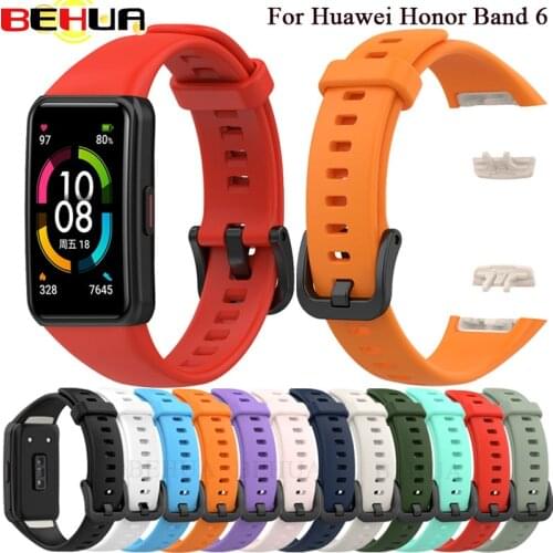 Many Colors Silicone Watch Straps For Huawei Honor Band 6 Smart Watchband Replacement Bracelet For Huawei Band 6 Original Belt