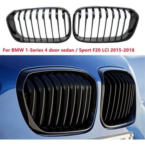 Front Hood Grille/Grilles Single Slat Kidney Grille Frame High Gloss Black Fence Grille for-BMW F20 LCI 1-Series 2015-2018
