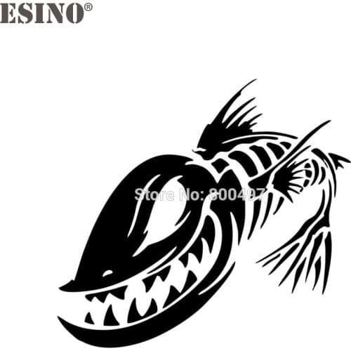 Fish Skeleton Skull Fishing Monster Reflective Creative Auto Decal Cartoon Car Sticker Bumper Body Decal Creative Pattern Vinyl