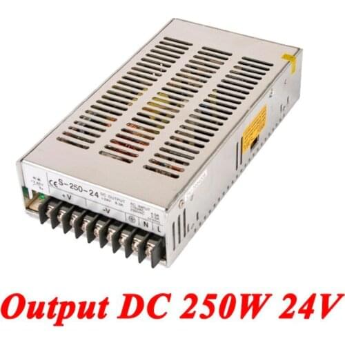 S-250-24 Switching Power Supply,250W 24v 10.4A Single Output Watt Power Supply For Led Strip,AC110V/220V Transformer To DC 24V