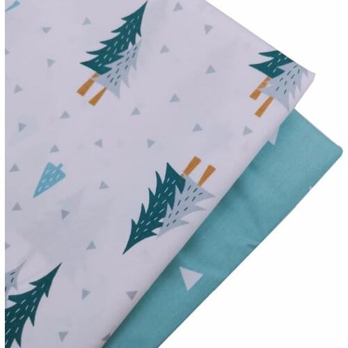 Print 100% cotton twill fabric for blue Tree DIY bedding apparel the cloth patchwork baby dress bedding handwork tissus Tecido