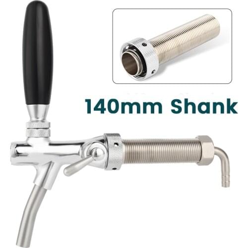 Homebrew Beer Faucets,140mm Shanks Copper Plated Draft Beer Taps, Adjustable Kegerator Tap Dispenser for Thick Wall Installation