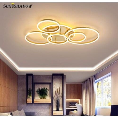 Modern LED Chandelier For Foyer Living Dining Room Bedroom Indoor Home Ceiling Chandelier Lighting Gold&White&Coffee Led Lustres