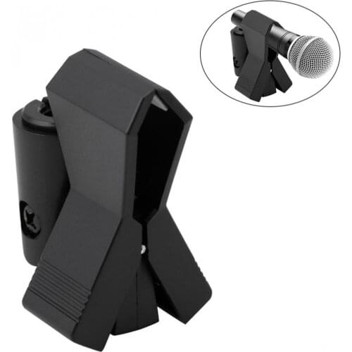 Universal Microphone Clip Clamp Bracket 1/4 Inch Condenser Microphone Clip Black Live Tripod Stand Accessories