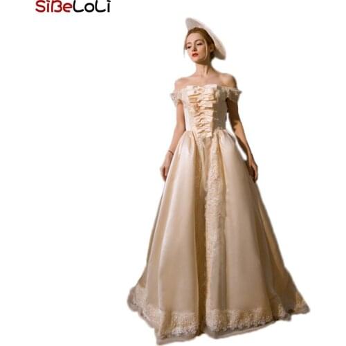 European Court Serve Show Activity Champagne A Royal House Suit-dress Full Dress Length Of Front And Rear Practice