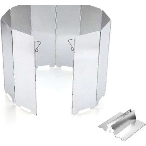 10 Plates Gas Alcohol Stove Wind Shield Outdoor Camping Picnic Cooking Burner Windproof Windshield Aluminum Alloy Wind Screen