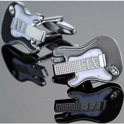 High quality mens Cufflinks new fashion popular jewelry music guitar Cufflinks mens business shirt suit button pin gift