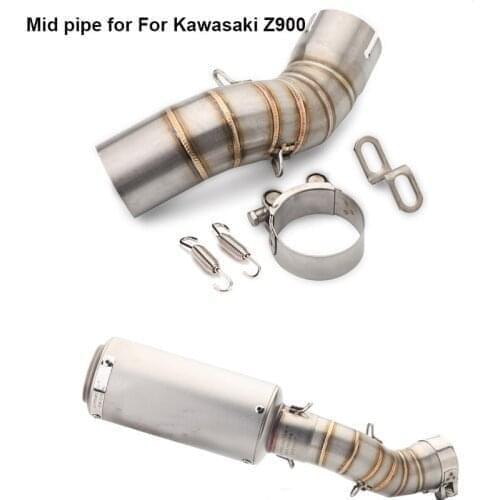 Z900 Motorcycle Exhaust Mid Pipe Middle Link Tube Stainless Steel Without Muffler For Kawasaki Z900 Z 900 2017 year