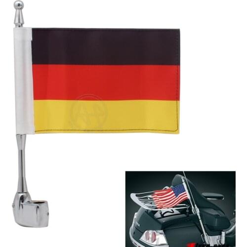 1pcs For Honda GoldWing GL1800 GL1500 2001-12 Motocycle Germany Flag Side Mount Luggage Rack Antenna Vertical Flagpole