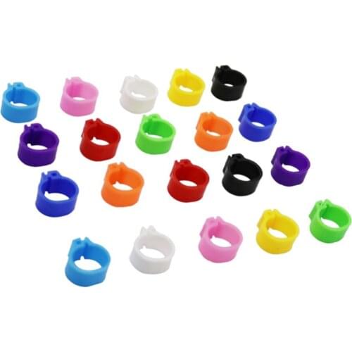 10 Colors Clip ring Parrot foot ring 10mm Race Pigeons Training tools Identification Color Ring Bird feeding supplies 200 Pcs