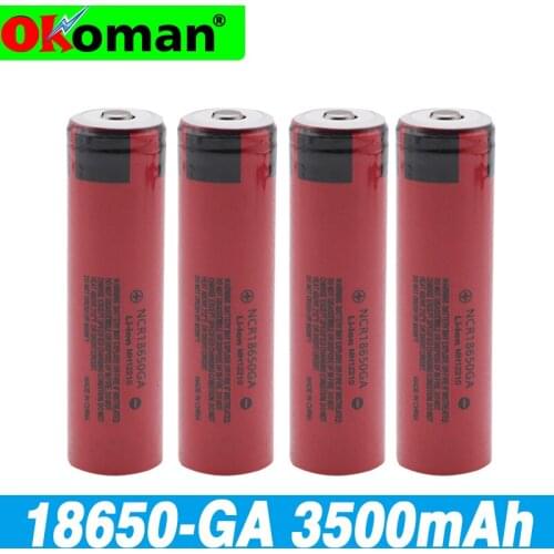 2021 100% new 18650 battery 3500mah 3.7v lithium battery for NCR18650ga 3500mah suitable for flashlight battery