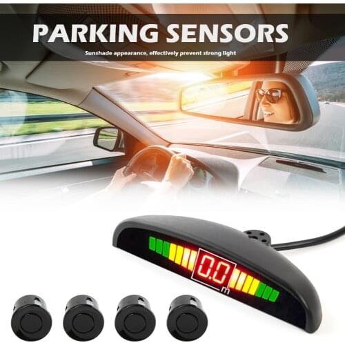 4 Sensors LED Detector Display Auto Parking Sensor Kit Car Reverse Backup Radiolocator Monitoring System Auxiliary Alarm