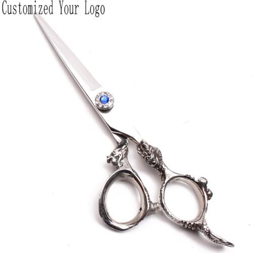 5.5" 6" 440C Engraving Logo Dog Grooming Kit Straight Scissors Thinninng Shears Professional Pets Scissors Animal Scissors C9004